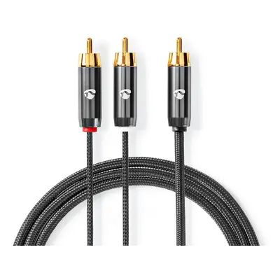 Nedis stereo audio kabel, RCA konektor - 2x RCA konektor, pozlacené, 3m