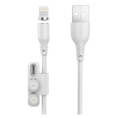 Magnetický kabel 3 v 1 z USB na USB-C / Lightning / Micro USB Foneng X62, 2,4 A, 1 m (bílý)