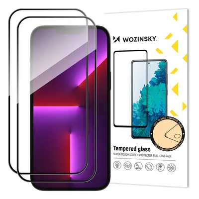 Wozinsky Full Glue tvrzené sklo přes celý displej 2 ks s rámečkem pro iPhone 15 - černé