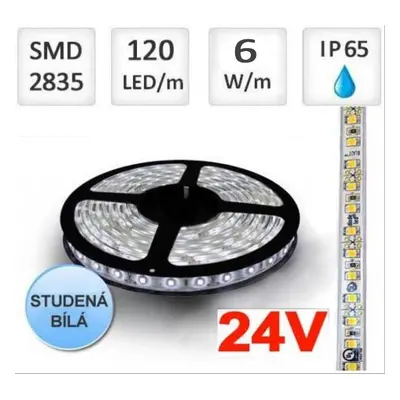 LED pásek 24V 60ks/m 2835 6W/m voděodolný-termokokon 1m, STUDENÁ