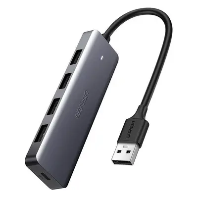 Adaptér 4 v 1 UGREEN USB na 4x USB 3.0 + USB-C (šedý)