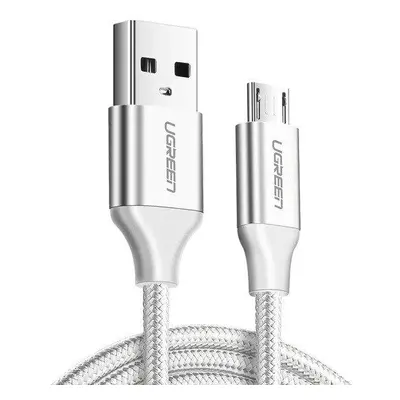 Kabel USB-Micro USB UGREEN QC 3.0 2.4A 2m (bílý)