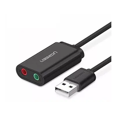 Externí zvuková karta USB UGREEN 15cm (černá)