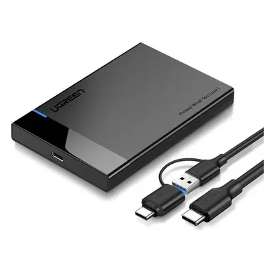 Externí kryt HDD/SSD 2,5" UGREEN US221, SATA, USB 3.0 + USB-C na USB-C 3.1 (černý)