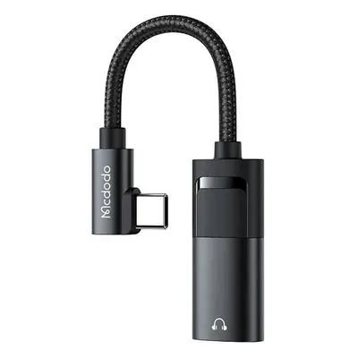 Adaptér USB-C na AUX mini jack 3,5 mm + USB-C, Mcdodo CA-1880 (černý)