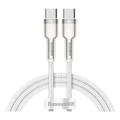 Kabel USB-C na USB-C Baseus Cafule, 100 W, 1 m (bílý)