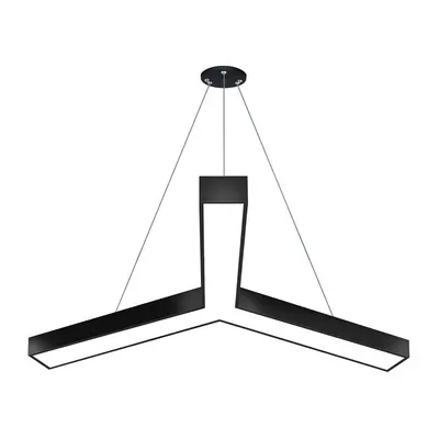 LPL-001 | Závěsné LED stropní svítidlo 40W | tvar Y | hliník | CCD nebliká | Φ120x10x6 černá