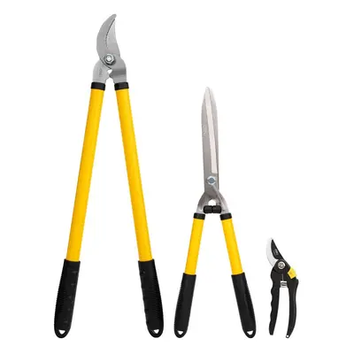 Sada tří zahradnických nůžek Deli Tools EDL580003, (žlutá)