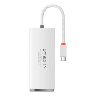 Rozbočovač 4 v 1 Baseus Lite Series USB-C na 4x USB 3.0 + USB-C, 25 cm (bílý)