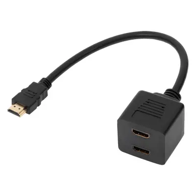 Zástrčka HDMI-2 x adaptér do zásuvky na 30cm kabelu