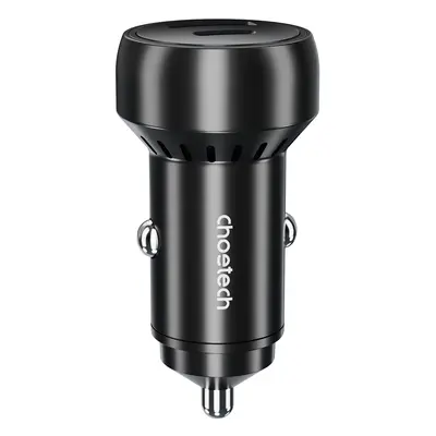 Choetech TC0014 USB-C USB-A PD 60W nabíječka do auta s LED podsvícením - černá