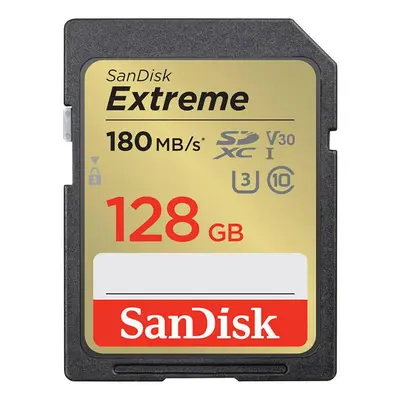 Paměťová karta SANDISK EXTREME SDXC 128 GB 180/90 MB/s UHS-I U3 (SDSDXVA-128G-GNCIN)