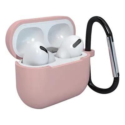 Pouzdro pro AirPods 3 silikonové měkké pouzdro na sluchátka + přívěsek na klíče růžové (pouzdro 