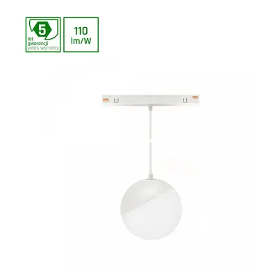 SYSTEM SHIFT - GLOBE P SUSPENDED SPHERE TRACK LIGHT 100MM (850MM CABLE) 5W 165DEG Bílá 5Y WARRAN