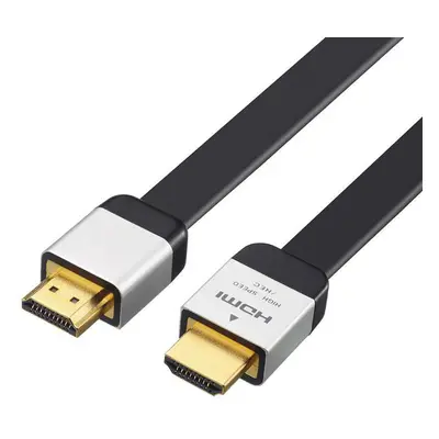 HWD-2,0-3M | Plochý vysokorychlostní kabel HDMI s Ethernetem 3 metry černá