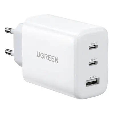 Síťová nabíječka UGREEN CD275, 2x USB-C, 1x USB, 65W (bílá)