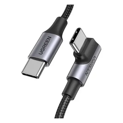 Ugreen US334 USB-C 2.0 (úhlový) / USB-C 2.0 (přímý) 100W PD 1 m kabel - černý