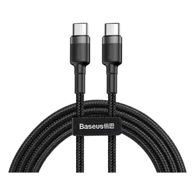 Kabel USB-C na USB-C PD Baseus Cafule PD 2.0, QC 3.0, 60W, 2m (černý/šedý)