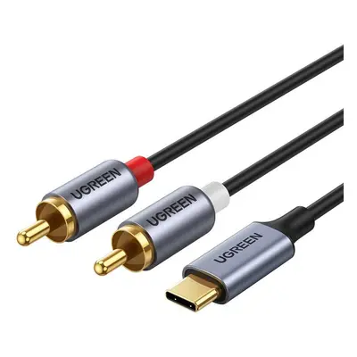 UGREEN CM451 Kabel USB-C na 2x RCA (Cinch) 1,5 m (černý)