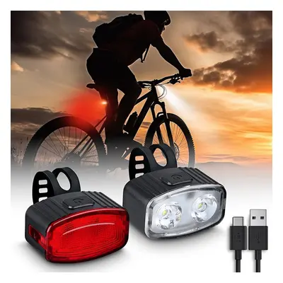 Solight set nabíjecích cyklo svítilen, 160lm přední, zadní červená, Li-Ion, USB