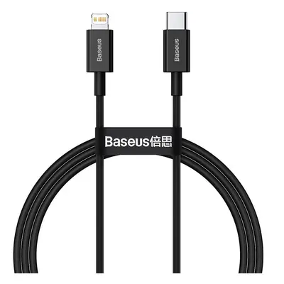 Kabel USB-C na Lightning Baseus Superior Series, 20W, PD, 1m (černý)