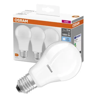 3PAK LED žárovka LED E27 A60 10W = 75W 1055lm 4000K Neutrální 200° OSRAM Base