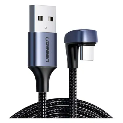 Kabel USB2.0 samec na USB-C, úhlový UGREEN 3A, 2 m (černý)