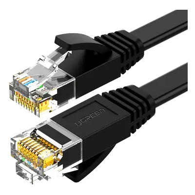 Plochý kabel Ugreen LAN Ethernet Cat. 6 10m černý (NW102)