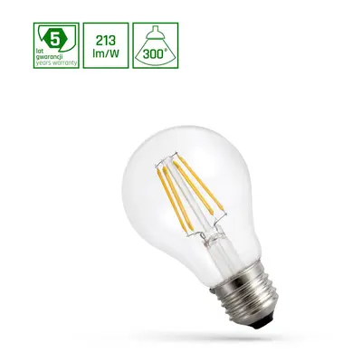 LED GLS E-27 230V 6.8W COG A-CLASS Studená bílá CLEAR SPECTRUM 5Y WARRANTY WARRANTY