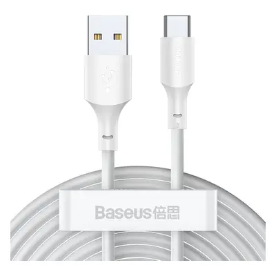 Baseus Simple Wisdom kabel USB na USB-C, 40W, 5A, 1,5m (bílý) 2ks.