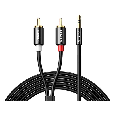 Ugreen audio kabel 3,5 mm mini jack - 2RCA 1,5 m černý (AV116)