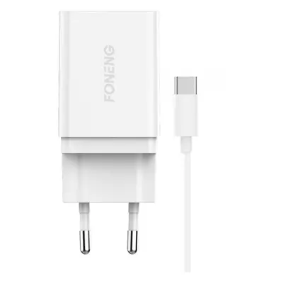 Foneng 1x síťová nabíječka USB K300 + kabel USB na USB-C