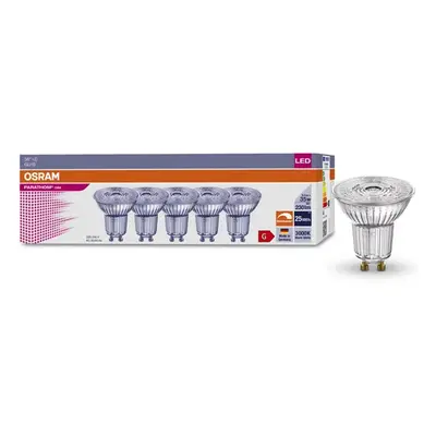 5PAK LED žárovka LED GU10 3,4W = 35W 230lm 3000K Teplá 36° CRI97 stmívatelné OSRAM Parathom