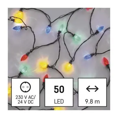 LED vánoční řetěz, barevné žárovky, 9,8 m, rGB nebo CCT, multifunkce