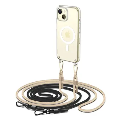 Pouzdro Tech-Protect FlexAir Chain s MagSafe pro iPhone 15 - černo-béžové