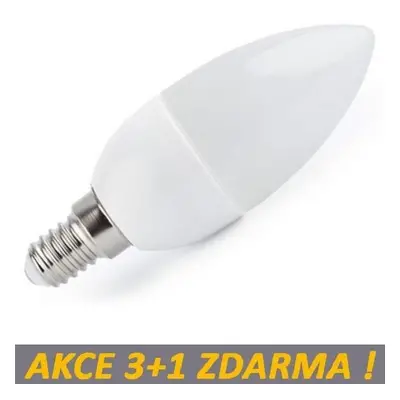 LED žárovka 4W 320lm E14 TEPLÁ, 3+1 ZDARMA