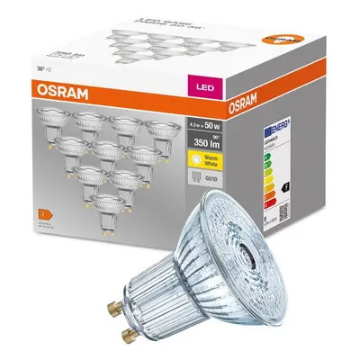 10PAK LED žárovka LED GU10 4,3W = 50W 350lm 2700K Teplá 36° OSRAM