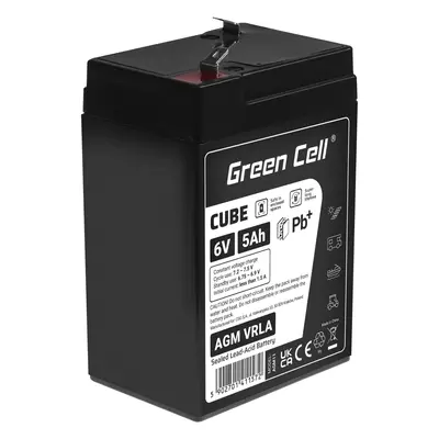 Green Cell CUBE AGM IP54 6V 5Ah VRLA Baterie Gel deep cycle pro kids alarm systems