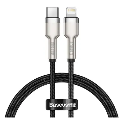 Kabel USB-C na Lightning Baseus Cafule, PD, 20W, 0,25 m (černý)