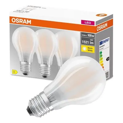 3PAK LED žárovka LED E27 A60 11W = 100W 1521lm 2700K Teplá 300° Filament OSRAM BASE