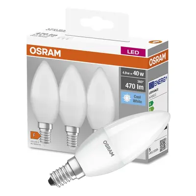 3PAK LED žárovka LED E14 B35 5W = 40W 470lm 4000K Neutrální OSRAM