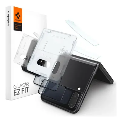 Spigen Glas.tR EZ Fit FC tvrzené sklo s fólií na panty pro Samsung Galaxy Z Flip 4 - černé 2 ks.