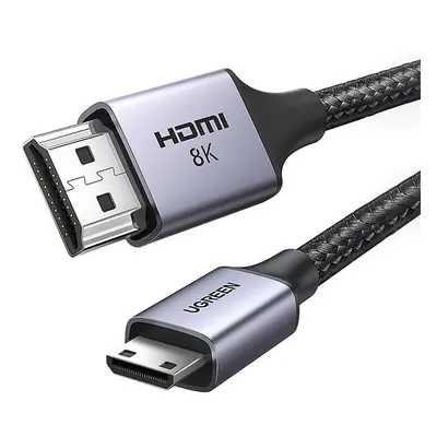 HDMI mini kabel - HDMI Ugreen HD163 8K 2m - šedý