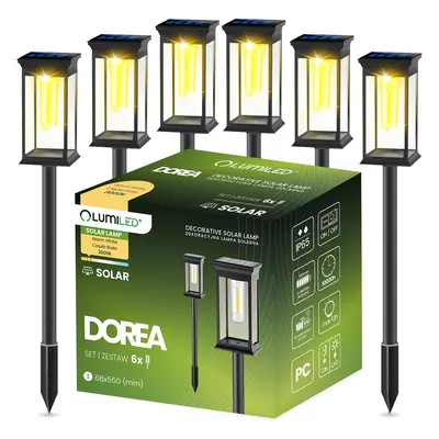 6x Svítidlo solární zahradní LED 3000K IP65 Wbijana DOREA LUMILED