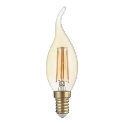 LED žárovka 4W COB Filament Golden Glass flame E14 400lm ULTRA TEPLÁ