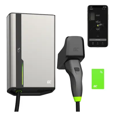 Greencell HabuDen Wallbox 22kW 32A 7.5m NFC kabel Typ 2 Smart EV Charging Station s GC App Bluet