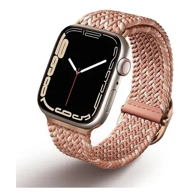 UNIQ Aspen Pletený řemínek pro Apple Watch 1/2/3/4/5/6/7/8/SE/SE2 40/38/41 mm - růžový