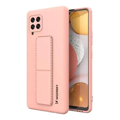 Wozinsky Kickstand Case silikonové pouzdro se stojánkem Samsung Galaxy A42 5G růžové