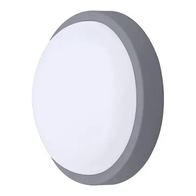 Solight LED venkovní osvětlení kulaté, 20W, 1500lm, 4000K, IP54, 20cm, šedá barva