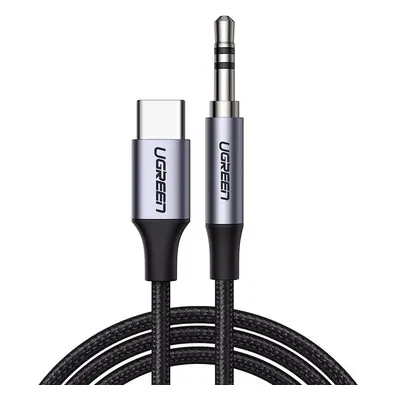 Ugreen stereo audio kabel AUX 3,5 mm mini jack - USB typ C pro tablet a telefon 1 m černý (CM450